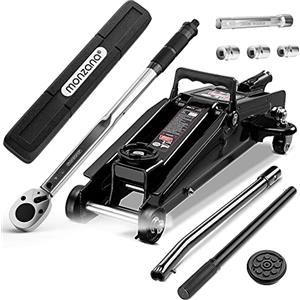 Deuba Cric Idraulico a Carrello 3t 135-400 mm Cambio Gomme Chiave Dinamometrica 6pz. 1/2' 40-210Nm