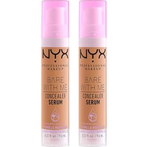 NYX Professional Makeup Bare With Me Siero Correttore Viso e Corpo 2in1 Idratante con Centella Asiatica e Tè Verde per Pelle Secca Occhiaie e Rossori Tonalità 08 Sand - 2 Flaconi da 9,6ml