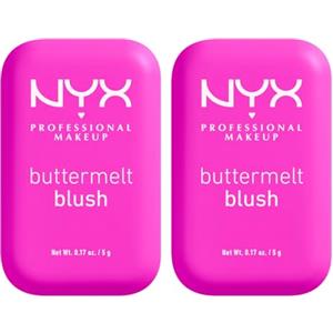 NYX Professional Makeup Buttermelt Blush Viso in Polvere Sfumabile Tenuta 12h con Burro di Mango Mandorle e Karité Tonalità All The Butta 5g - 2 Fard