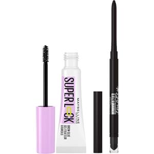 Maybelline New York Superlock Brow Glue Gel Sopracciglia Trasparente Fissante Effetto Laminazione Lunga Tenuta 24H + Tattoo Liner Smokey Matita Occhi in Gel Waterproof a Lunga Tenuta Colore Black