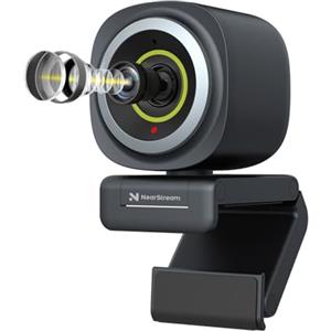 NearStream WebCam 4K PC con Microfono Integrato per Cancellazione del Rumore, 4K@30fps /1080P@60fps, Webcam Streaming Con FOV Regolabile& Tracciamento del Volto & Messa a Fuoco Automatica (V08AF)