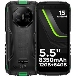 DOOGEE Fire 3 Rugged Smartphone Android 15, UNISOC SC9863A, 5.5" IPS HD+ Display, 8350mAh Telefono Indistruttibile, 12GB+64GB/2TB, 13MP+8MP Telefono Rugged, Widevine L1/Face Unlock/NFC- Verde