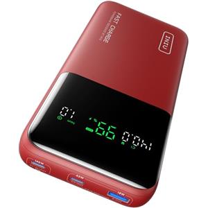 INIU Power Bank, 25000mAh 140W Powerbank Fast Charging, Lunga Durata Caricatore Portatile USB C In&Output Compatibile con Phone & Laptop, Essenziale per il Campeggio Adatto a Uomini e Donne, Rosso