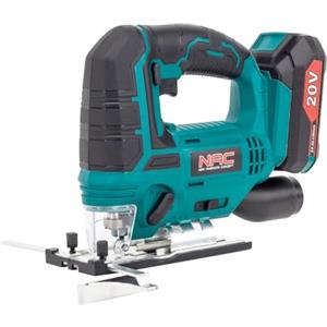 NAC NEW AMERICAN CONCEPT NAC Seghetto Alternativo a Batteria 20 V, Li-Ion 2 Ah | seghetto a batteria, seghetto elettrico, 0-2700 giri/min, legno 80 mm, alluminio 12 mm, acciaio 5 mm, fissaggio T
