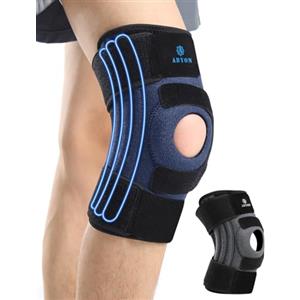 ABYON Ginocchiera Ortopedica per Uomo & Donna - Artriti, Menisco, ACL - con Stabilizzatori Tripli & Cintura Regolabile 360° per Sollievo dal Dolore e Recupero Rapido