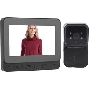 Bewinner Videocitofono 1080P con Monitor, Kit Videocitofono Smart WiFi, Audio Bidirezionale e Visione Notturna a Infrarossi, Campanello di Sicurezza Visiva Wireless per la Casa