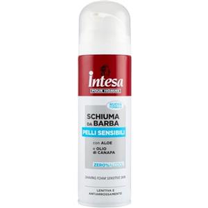 INTESA POUR HOMME | Schiuma da Barba, Pelli Sensibili, con Aloe e Olio di Canapa, 3x300 ml
