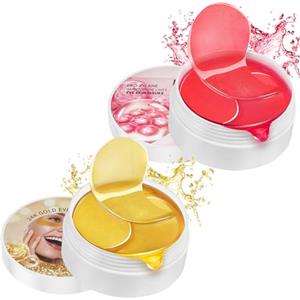 Turiueba 120PCS Patch Occhiaie e Borse Occhi Pach Coreani Eye Maschera Parch Contorno Occhi Collagene e Acido Laluronico Korean Antirughe 24K Gold Patches Riduce le Rughe e le Linee Sottili Idrata Anti-Età