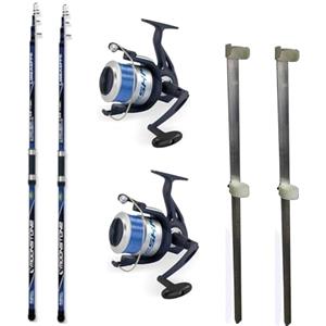 generico canna pesca surfcasting mulinello mare puntale surf casting kit offerta 2 pezzi