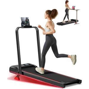 UMAY Tapis Roulant Salvaspazio Elettrico 12KM/H, 4 in 1 Tapis Roulant con Inclinazione 15%, Walking Pad Pieghevole con Motore Silenzioso Migliorato da 2.5HP, Capacità di Carico Max 136KG