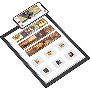 Rybozen Scanner per pellicole mobile, converti diapositive e negativi da 35 mm in digitali JPG con la fotocamera dello smartphone, 12 x 9 pollici pannello luminoso a LED portatile ultrasottile