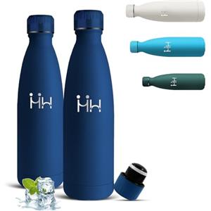 Mujigaga Borraccia Termica, Borraccia 500 ml, Senza BPA, Borracce Acciaio Inox, Senza Perdite, Borracce 0,5 litri, Acciaio Inossidabile 18/8, Thermos per Scuole, Viaggio, Palestra, Sport