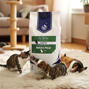 Dei NATURE Crocchette Mantenimento Gatti 20 kg Manzo e Pollo, offerta, alimento secco bilanciato con proteine idrolizzate per gatti adulti, Prodotto Made in Italy con ingredienti selezionati
