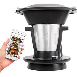 PRIXTON - Robot da Cucina Multifunzione My Foodie - WiFi - Potenza 1000 W - 7 Funzioni - Ricettario Online - Touch Screen - Ciotola Acciaio Inossidabile