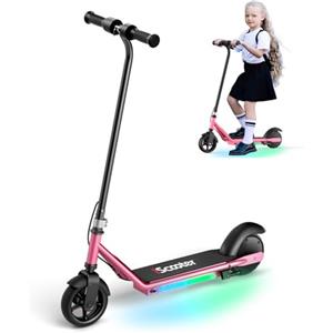 iScooter IK3MAX/IK3 Monopattino Elettrico Bambini 6,5 Pieghevole,Per 8-15 Anni,Velocità 8/13/19 km/h,Autonomia 13km,Schermo LED,Bluetooth,Clacson,Manubrio Regolabile (IK3-Rosa-150W-9KM)