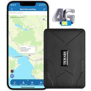 TKMARS 4G Localizzatore GPS Tracker per Auto 7800mAh geolocalizzatore veicolo con App Gratuita Senza Abbonamento Magnetico Antifurto Auto Posizione in Tempo Reale GPS Tracker