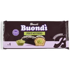 Generico BauIi Buondì Pistacchio Brioche Ripiena al Pistacchio Ricoperta di Cioccolato 184g