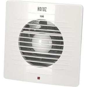 HOROZ ELECTRIC Aspiratore da Bagno 100 mm 12W Bianco - Ventilatore Estrazione in ABS con Griglia di Protezione 43 dB - Estrattore d'Aria Silenzioso IP20