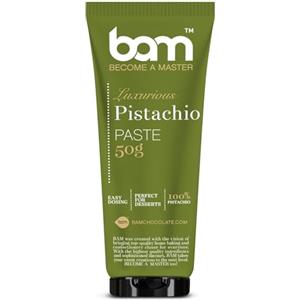 BAM Pasta di Nocciole - Crema di Nocciole 100 Naturale Pura Senza Zucchero, Da Nocciole Campane Tostate, Ideale per Dolci e Dessert - Tubetto da 50g