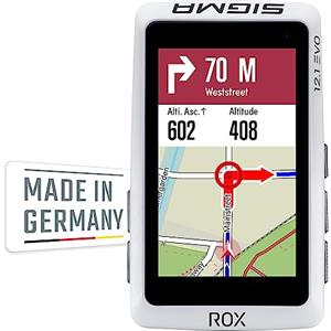 SIGMA Sport - ROX 12.1 EVO Ciclocomputer GPS wireless 3 | Made in Germany | Navigatore bici con 150 funzioni, GLONASS & Bluetooth - Compatibile con Komoot & E-Bike - Set con Sensore, Bianco
