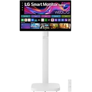 LG Swing 32U889SA Monitor Smart Portatile Touch 32" 4K, base con rotelle, webOS con app di streaming, Wi-Fi, Bluetooth, AirPlay, Screen Share, Speaker Stereo 10W, 3x USB-C, Telecomando, Bianco