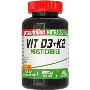 Pronutrition Vitamina D3 K2 Masticabile 90 Compresse Arancia - 2000 UI D3 e 200 mcg K2 per un supporto immunitario efficace