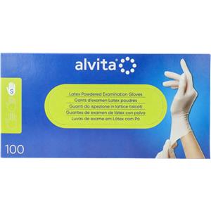 Alvita - Guanti in lattice monouso taglia small - 100 pezzi