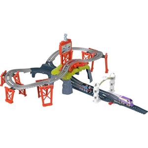 Thomas & Friends-Pista della Sodor Cup con Personaggi Thomas e Kana, Pista con Trenini a Spinta, Giocattolo per Bambini 3+ Anni, HFW03