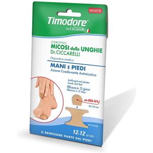 FARMACEUTICI DOTT.CICCARELLI Cerotto Timodore per Micosi Unghie Mani e Piedi - 12 12 Pezzi, Contiene 40% di Urea