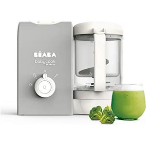 Béaba BEABA, Babycook Express, Baby Robot 4 in 1, Cuocipappa per bambini, Cottura Express 15min, Mixaggio su misura, Cottura Vapore Dolce, Scongelamento, Consistenza Omogenea, Capacità 1 250 ml, Grigio