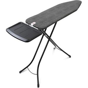 Brabantia - Asse da Stiro B - Per Caldaia a Vapore - Con supporto per caldaia a vapore in metallo extra large - Regolabile in altezza - Telaio robusto a quattro gambe - Denim Black - 124x38 cm