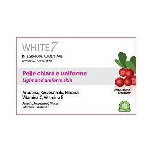 VIVIPHARMA WHITE 7 - Complemento alimentare con Arbutina, Resveratrolo, Niacina, Vitamina C e Vitamina E - 30 compresse