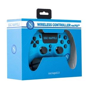 Qubick ACP40159 Controller Wireless SSC Napoli Blu/Nero per PC, PlayStation 4 e PlayStation 5 - Gamepad Analogico/Digitale con Funzionalità Bluetooth e USB