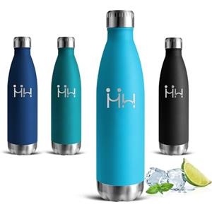 Mujigaga Borraccia Termica, 500 ml Borraccia Acciaio Inox, Borracce Termiche, Senza BPA, Thermos Senza Perdite, Acciaio Inossidabile 18/8, Borracce per Scuole, Viaggio, Campeggio