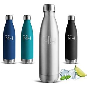 Mujigaga Borraccia Termica, 500 ml Borraccia Acciaio Inox, Senza BPA, Borracce Termiche, Senza Perdite, Mantiene Caldo per 12 Ore/Freddo 24 Ore, Borracce Scuola per Bevande Fredde o Calde