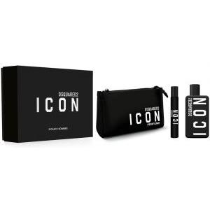 Dsquared2 Icon Pour Homme Cofanetto Regalo - Eau de Parfum 100ml Travel Spray 10ml Trousse Nera
