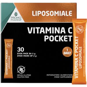 PROMOPHARMA Vitamina C Pocket Liposomiale - 20 Stick da 2 g per Supporto Immunitario e Protezione Antiossidante