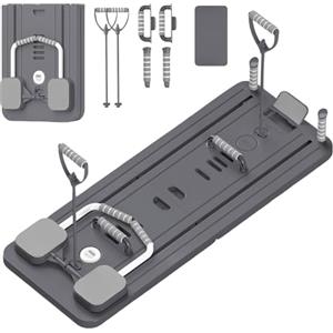 AECHO Pilates Reformer, Pilates Board Pieghevole, Tavola da Pilates Multifunzione per Casa con Macchina per Esercizi Addominali Rimbalzo Automatico, Supporto per Pompes e Corda Elastica