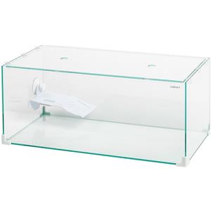 AQPET Tartarughiera in Vetro 60x30x25 cm con Coperchio Asportabile e Isola per Tartarughe d'Acqua - 45 Litri