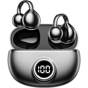 UAPPO Cuffie Open Ear Cuffie Bluetooth 5.4 Wireless Auricolari Conduzione Osse Ultraleggero Cuffiette Bluetooth Cancellazione Rumore Senza Filo for iOS Android Samsung (Nero)