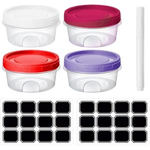 Culinavog Set di 4 contenitori per alimenti rotondi in plastica, Contenitori Ermetici per Alimenti, scatola alimentare per cucina Perfetti per conservare cibi di ogni tipo lavabili in lavastoviglie