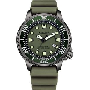 Citizen Orologio analogico da uomo Eco-Drive con elastico Promaster Marine, verde, misura unica, cinghia