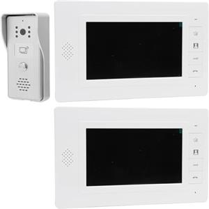 Plyisty di Videocitofono, Kit Videocitofono Cablato con Monitor da 2 Pezzi da 7 Pollici, di Videocitofono per Campanello Video Esterno per Interni per Villa Appartamento Ufficio (Spina