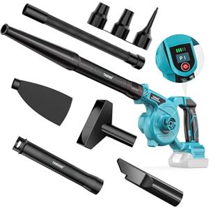 TASDISE Soffiatore per Foglie, Soffiatore a Batteria per Makita 18V, Soffiatore Elettrico con Brushless Motore, Aspiratore Foglie da Giardino con Raccolta, per Cura Prato e Giardino, Senza Batteria