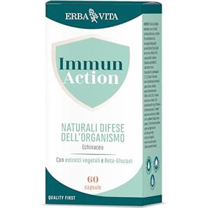 ERBA VITA Immun Action Capsule integratore alimentare a base di Echinacea, Tabebuia e Uncaria che supportano le naturali difese dell'organismo - 60 capsule
