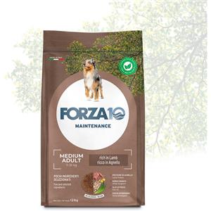 Forza10 Cibo Secco per Cani Adulti Taglia Media con Agnello e Riso - Sacco da 12kg