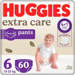 KIMBERLY-CLARK S.R.L.(HUGGIES) Huggies Extra Care Mutandina Taglia 6 Pannolini per Bambini (15-25Kg) Confezione da 60 Pannolini