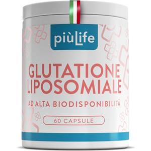 +LIFE Glutatione Liposomiale PiùLife - 250 mg per capsula - 100% Glutatione Forte Ridotto Puro con Tecnologia Liposomiale - Antiossidanti integratori, Detox, Difese dell'organismo - 60 Capsule Vegetali