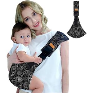 HTTDSLF Fascia Porta Bebe, Marsupio Neonato, Marsupio Laterale Neonato, Baby Carrier Toddler Carrier, Bambino 3 a 36 Mesi, per Bambini Fino a 15 KG (Nero-2, Una Taglia)