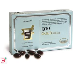 PHARMA NORD Q10 Gold - Integratore Alimentare con Coenzima Q10 e Riboflavina per Metabolismo Energetico - 30 Capsule